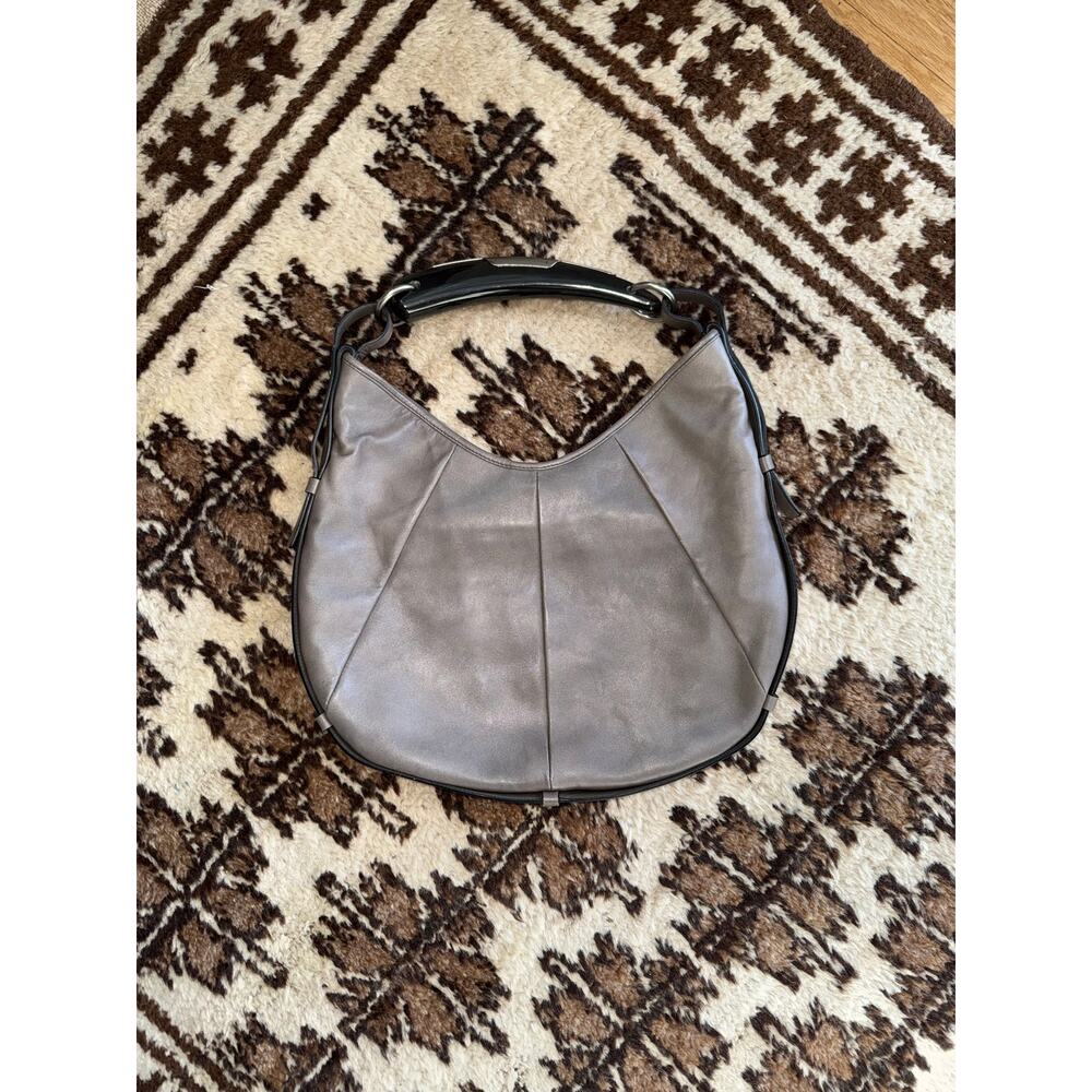 YVES SAINT LAURENT Tom Ford Mombasa Medium Leather Grey Y2K Shoulder bag Black - Picture 4 of 15